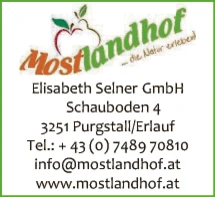 Print-Anzeige von: Mostlandhof Elisabeth Selner GmbH, Gasthof