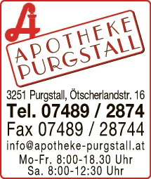 Print-Anzeige von: Purgstall Dr. Rauja Fichtinger KG, Apotheken