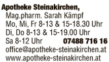 Print-Anzeige von: Apotheke Steinakirchen Print-Anzeige von: Apotheke Steinakirchen