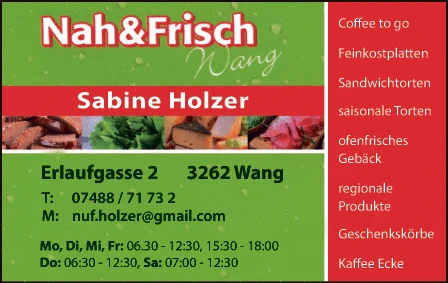 Print-Anzeige von: Holzer, Sabine, Lebensmittelhandel