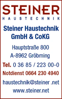Print-Anzeige von: Steiner Haustechnik GmbH & CoKG, Haustechnik