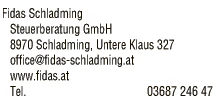 Print-Anzeige von: Fidas Schladming Steuerberatung GmbH, Wirtschaftstreuhänder / Steuerberater
