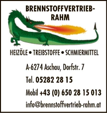 Print-Anzeige von: Brennstoffvertrieb - Rahm e.U., Josef Rahm Print-Anzeige von: Brennstoffvertrieb - Rahm e.U., Josef Rahm