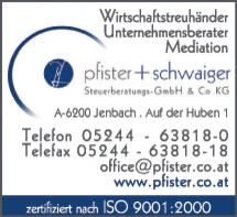 Print-Anzeige von: Pfister + Schwaiger Steuerberatungs-GmbH & Co KG