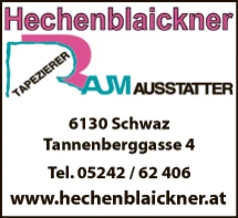 Print-Anzeige von: Hechenblaickner KG, Raumausstattung-Tapezierer