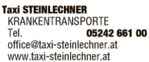 Print-Anzeige von: Taxi Steinlechner, Krankentransporte