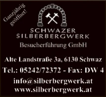 Print-Anzeige von: Schwazer Silberbergwerk-BesucherführungsgesmbH, Restaurant