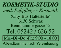 Print-Anzeige von: Kosmetikstudio Schwaz Elisabeth Brandl