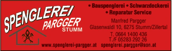 Print-Anzeige von: Pargger, Manfred, Spenglerei