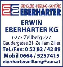 Print-Anzeige von: Eberharter Erwin KG, Heizung-Sanitäre-Reparaturdienst