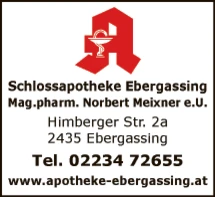 Print-Anzeige von: Schlossapotheke Ebergassing Mag.pharm. Norbert Meixner e.U.
