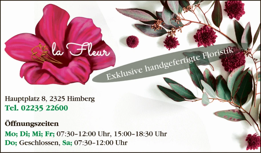 Print-Anzeige von: La Fleur, Blumen Print-Anzeige von: La Fleur, Blumen