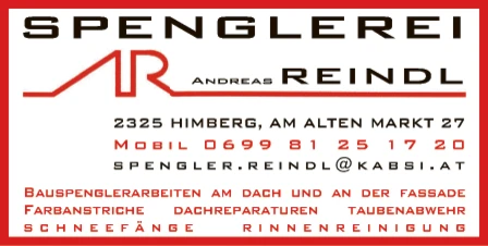 Print-Anzeige von: Reindl, Andreas, Spenglerei Print-Anzeige von: Reindl, Andreas, Spenglerei