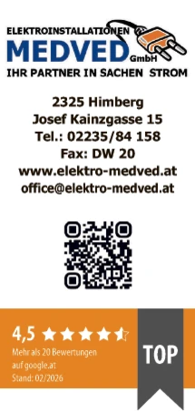 Print-Anzeige von: Medved GmbH Elektroinstallationen, Elektroinstallationsunternehmen