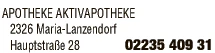Print-Anzeige von: APOTHEKE AKTIVAPOTHEKE Print-Anzeige von: APOTHEKE AKTIVAPOTHEKE