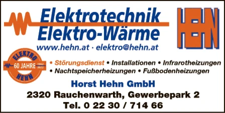 Print-Anzeige von: Hehn Horst GesmbH, Elektrotechnik