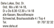 Print-Anzeige von: Daha, Lukas, Dr., FA f Urologie
