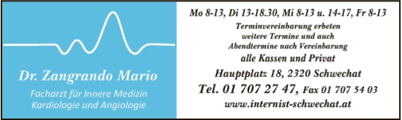 Print-Anzeige von: Zangrando, Mario, Dr., Facharzt für Innere Medizin
