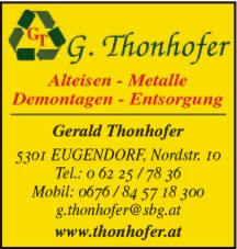 Print-Anzeige von: Thonhofer, Gerald, Alteisen