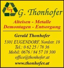 Print-Anzeige von: Thonhofer, Gerald, Alteisen