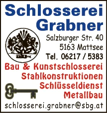 Print-Anzeige von: Grabner, Jochen, Schlosserei, Schlüsseldienst