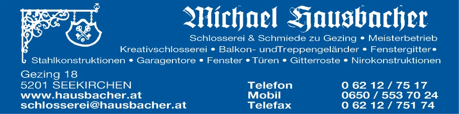 Print-Anzeige von: Hausbacher, Michael, Schlosserei
