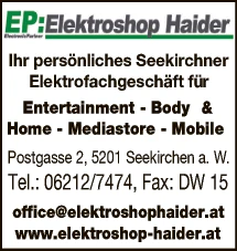 Print-Anzeige von: Haider, Hans Michael, Ing., Elektroshop
