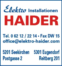 Print-Anzeige von: Haider, Wolfgang, Elektroinstallation Print-Anzeige von: Haider, Wolfgang, Elektroinstallation