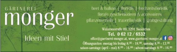 Print-Anzeige von: Monger, Stefan, Gärtnerei