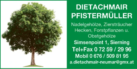 Print-Anzeige von: Dietachmair, Alois, Baumschule