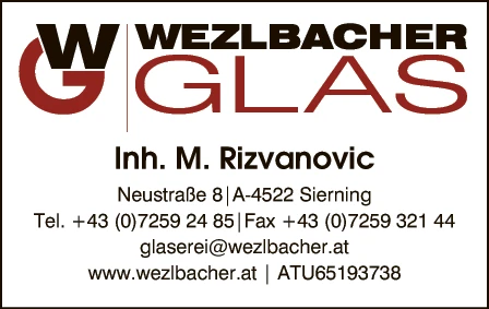 Print-Anzeige von: Wezlbacher Glas, Rizvanovic Midhad, Glaserei