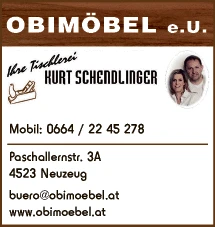 Print-Anzeige von: OBIMÖBEL e.U., Tischlereien