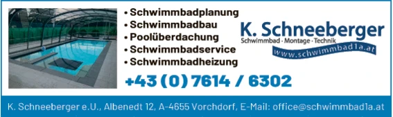 Print-Anzeige von: Karl Schneeberger, Swimmbad- Montage-Technik e.U., Schwimmbad