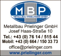 Print-Anzeige von: Metallbau Prielinger GmbH