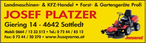 Print-Anzeige von: Platzer, Josef, Landtechnik