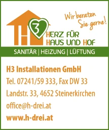 Print-Anzeige von: H3 Installationen GmbH, Installationen
