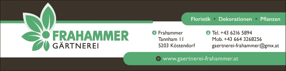 Print-Anzeige von: Frahammer, Josef, Gärtnerei