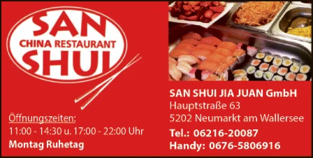 Print-Anzeige von: China Restaurant SAN SHUI JIA JUAN