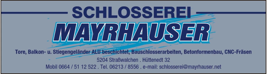 Print-Anzeige von: Mayrhauser, Johann, Schlosserei