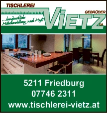 Print-Anzeige von: Gebrüder Vietz OG, Tischlerei