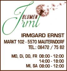 Print-Anzeige von: Blumen Irmi, Ernst Irmgard Print-Anzeige von: Blumen Irmi, Ernst Irmgard