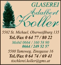 Print-Anzeige von: Koller Adalbert e.U., Glaserei
