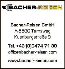Print-Anzeige von: Bacher Reisen GesmbH