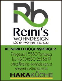 Print-Anzeige von: Bogensperger, Reinfried, Tischlerei