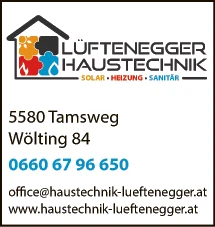 Print-Anzeige von: Lüftenegger, Reinhard, Haustechnik