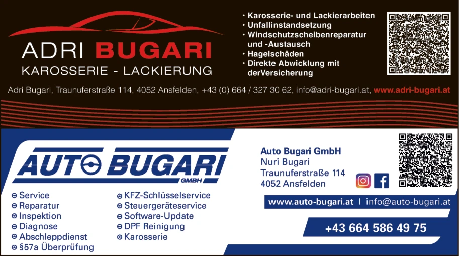 Print-Anzeige von: Bugari Adri, Karosserie & Lakierung