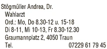 Print-Anzeige von: Stögmüller, Andrea, Dr.
