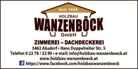 Print-Anzeige von: Holzbau Wanzenböck GmbH