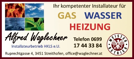 Print-Anzeige von: Waglechner Alfred Installateurbetrieb HKLS e.U., Installateur
