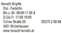 Print-Anzeige von: Horvath, Brigitte, Dipl.-Tierärztin